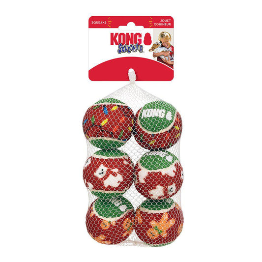 KONG Holiday Squeakair Ball 6-pack